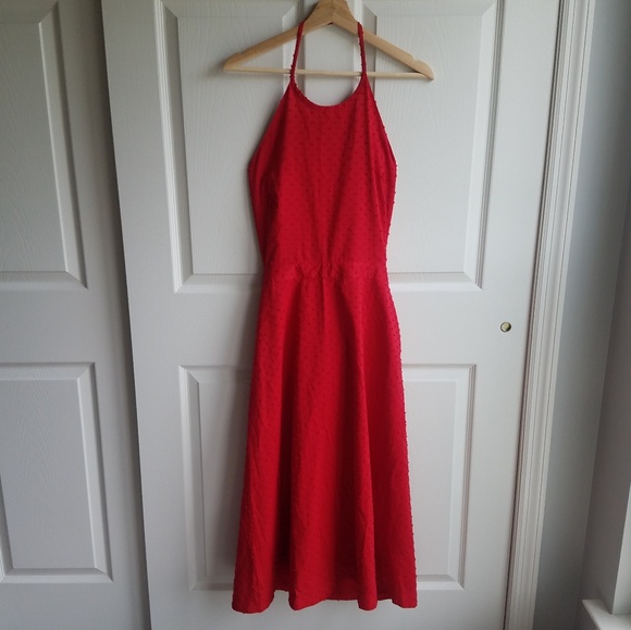 Madewell Dresses & Skirts - NWT Madewell Red Clipdot Halter Neck Dress Size 10